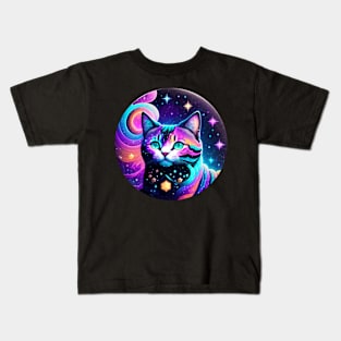 Cute Galaxy Cat Lovers Tee Kids T-Shirt